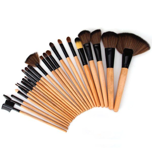 High-end Log Brush Sets Soft Cosmetic Face Make-up Brush Powder Brush for Lady (24Pcs)