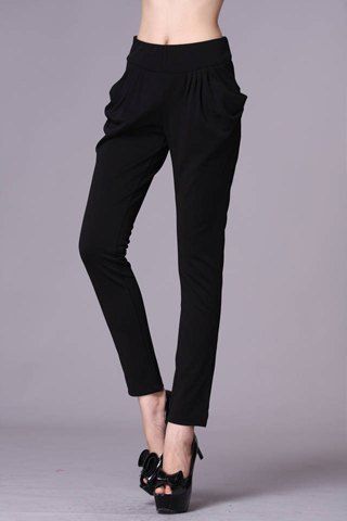 RoseGal Ruffled Double Pockets Solid Color Pants