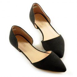 Simple Solid Color and Stitching Design Women's Flat Shoes
