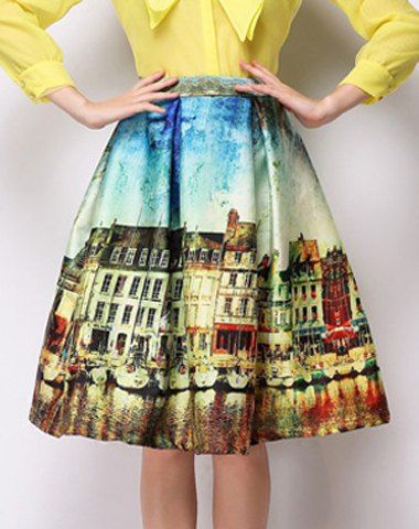 RoseGal High Waisted Printed Ball Gown Skirt