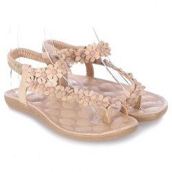 Sweet Elastic and Flowers Design Women's Sandals