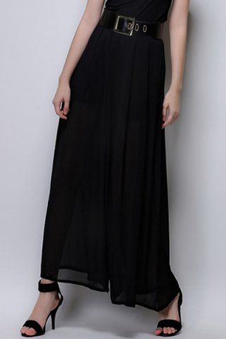 RoseGal High Waisted Solid Color Wide Leg Chiffon Pants