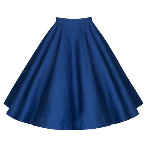 RoseGal Solid Color High Waist A Line Ball Skirt
