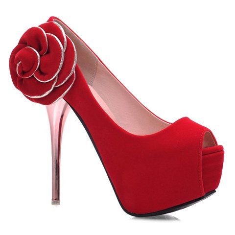 RoseGal Suede Design Peep Toe Shoes For Women