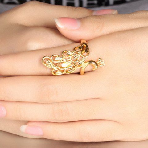 RoseGal Chic Luxury Peacock Shape Adjustable Finger Ring