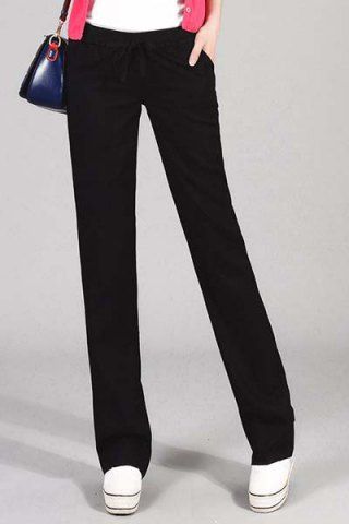 RoseGal Elastic Waist Slimming Pocket Design Pants For Women