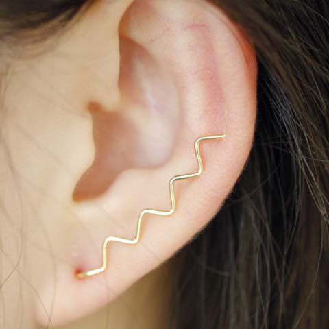RoseGal Simple Solid Color Wave Shape Ear Cuff