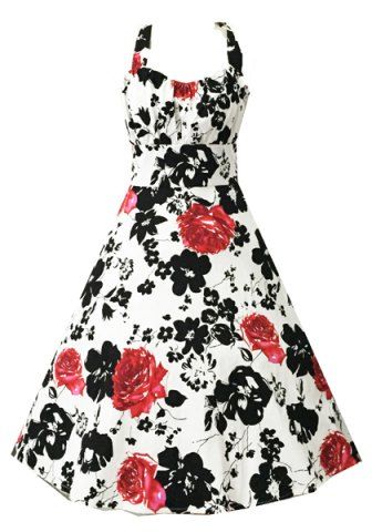 RoseGal Halter Flower Print Sleeveless Dress For Women