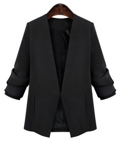 RoseGal V Neck Plus Size Long Sleeve Blazer For Women