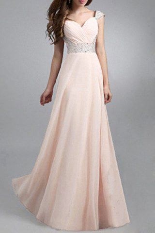 RoseGal Sweetheart Neck Sleeveless Sequins Spliced Dress