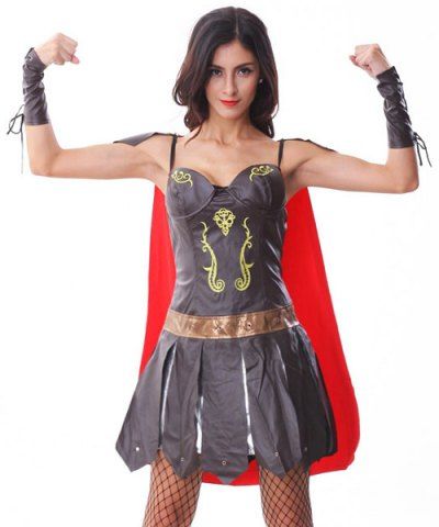 RoseGal Spaghetti Strap Printed Fighter Cosplay Costume For Women