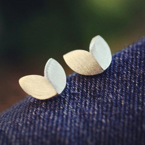 RoseGal Pair of Adorable Matte Leaf Shape Earrings For Women