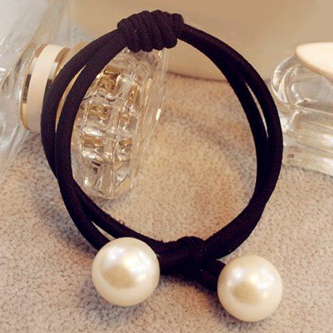 RoseGal Sweet Faux Pearl Solid Color Bowknot Elastic Hair Band For Women