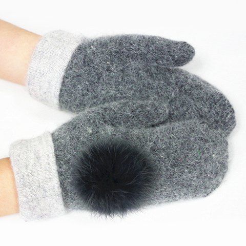 RoseGal Small Pompon Double Deck Thicken Winter Gloves For Women