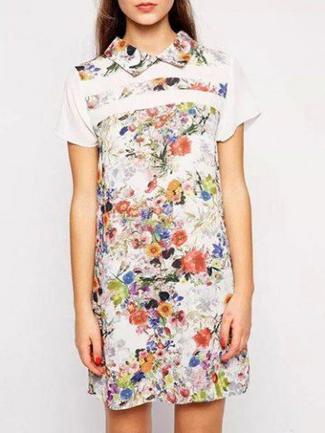 RoseGal Floral Print Short Sleeve Dress