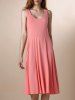 Orangepink Sweet U-neck Mid-calf Summer Dress For Women ...