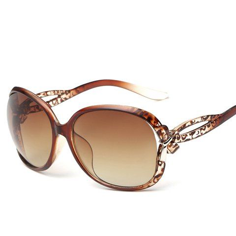 Shops Chic Small Bow Embellished Leopard Pattern Ombre Sunglasses For Women TEA COLORED 