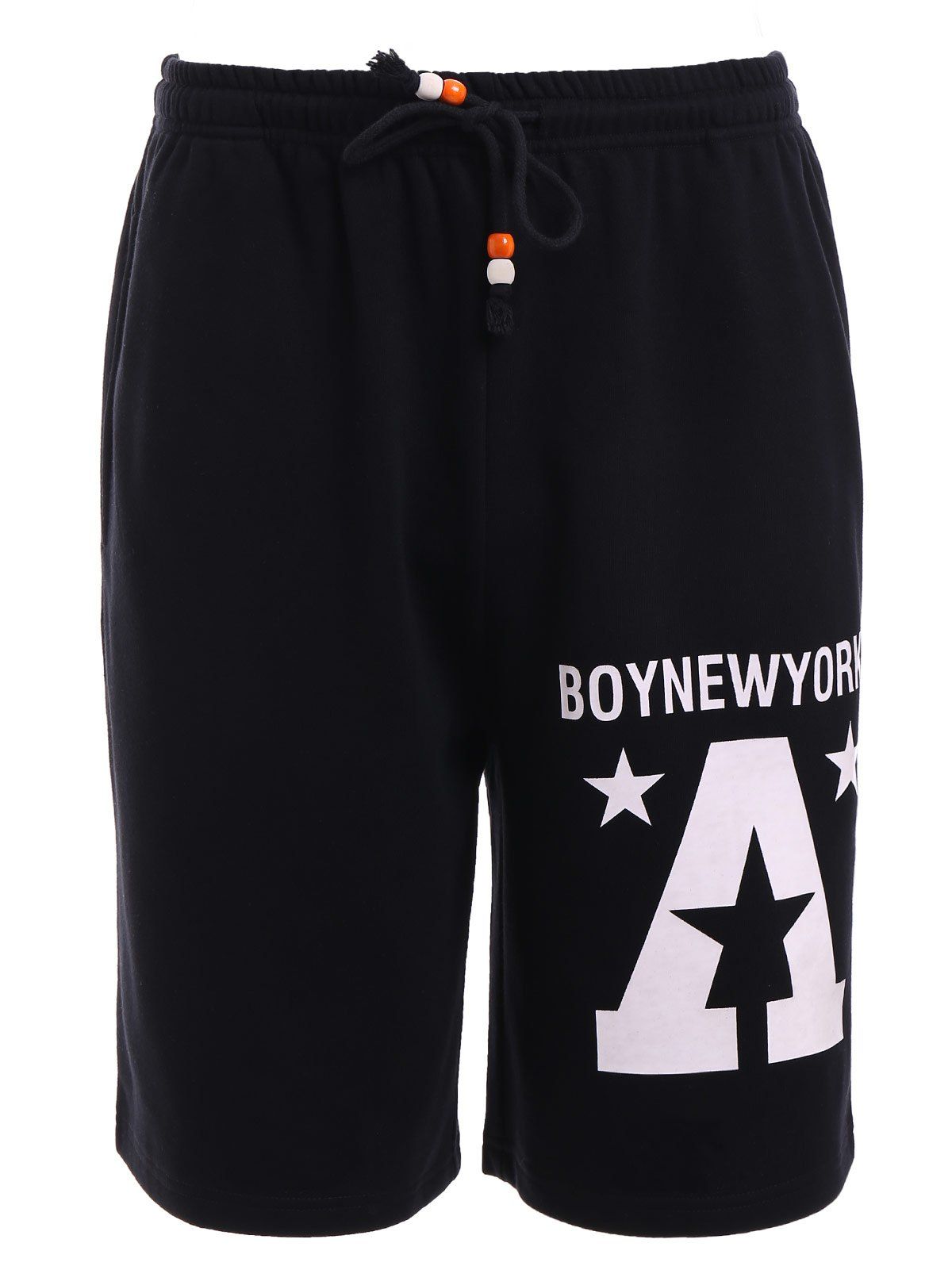 BoyNewYork Letters Star Pattern Shorts