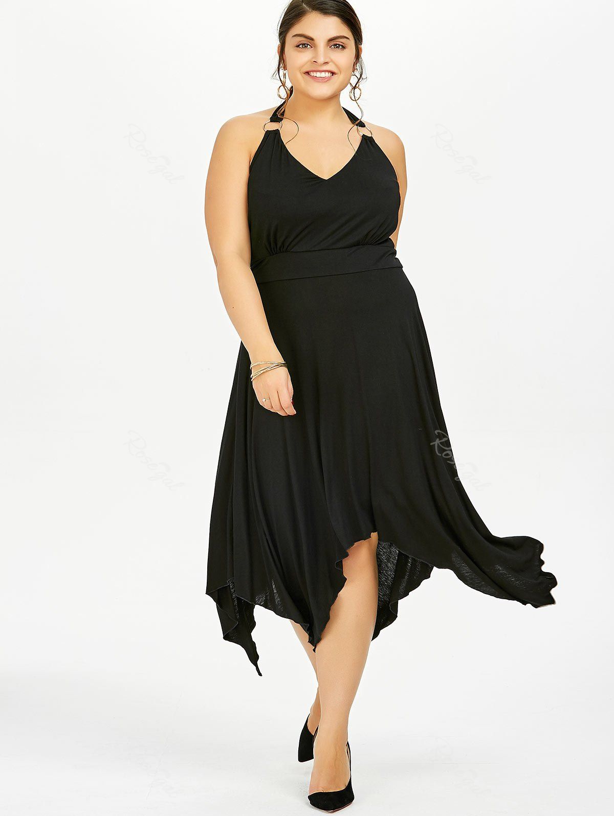 Kardashian black halter dress plus size chart chadwicks