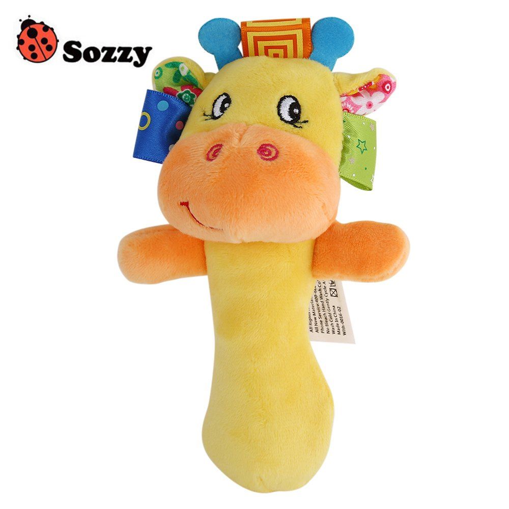 Sozzy Cartoon Plush Baby Handbell Toy